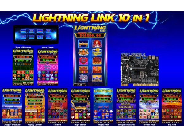 Lightning Link Slot Game Software Board - 10-in-1 Versatile Casino Software